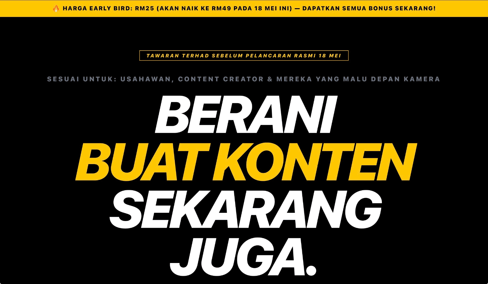 Berani Buat Konten - Sales Page