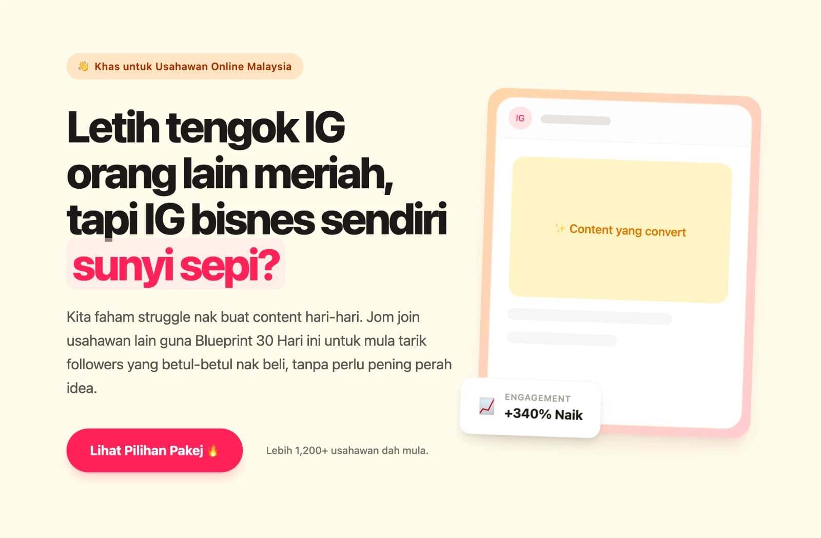 Blueprint Content Instagram 30 Hari - Sales Page
