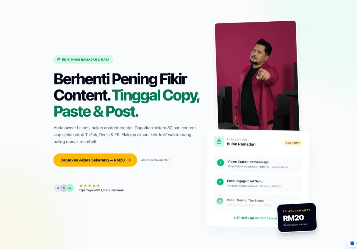 Panduan 30 Hari Buat Content - Sales Page